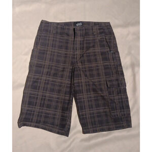 VANS Men's Brown Plaid Cotton Casual Cargo Bermuda Shorts Size 30 Skate Style